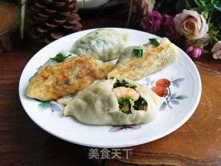 虾仁三鲜煎饺的做法步骤:13
