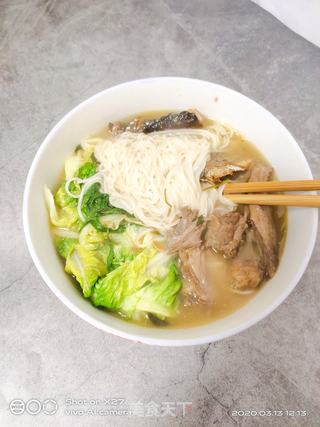 青菜鸭肉煮面条的做法步骤:6