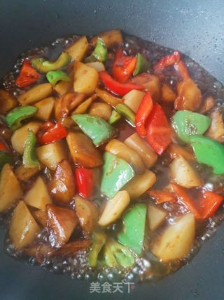 少油版地三鲜的做法步骤:8