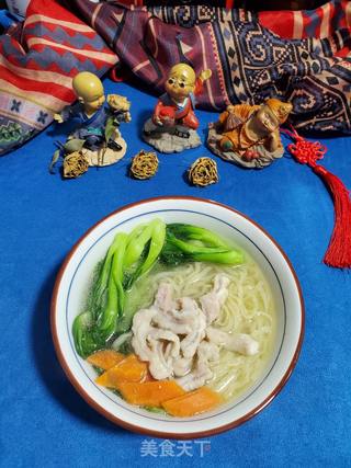 青菜肉丝伊面的做法步骤:7