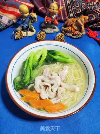青菜肉丝伊面的做法步骤:8