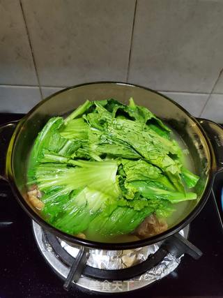 咸肉番薯煲芥菜汤的做法步骤:6