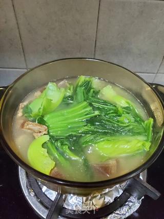 咸肉番薯煲芥菜汤的做法步骤:7