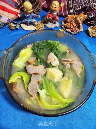 咸肉番薯煲芥菜汤的做法步骤:8