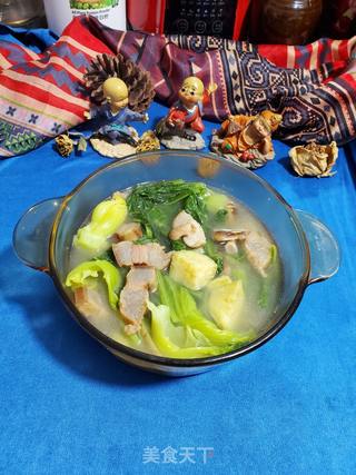 咸肉番薯煲芥菜汤的做法步骤:9