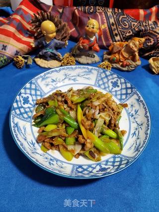 大葱黄豆酱炒肉丝的做法步骤：11