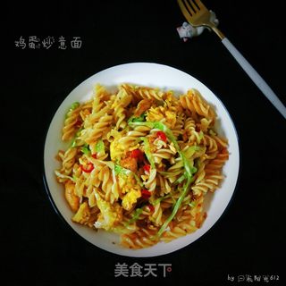 鸡蛋炒意面的做法步骤:13