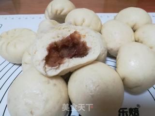 玫瑰绿豆馅豆包的做法步骤:13