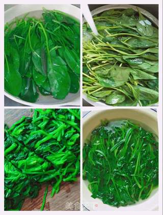 菠菜尖椒炒鹅蛋的做法步骤:2