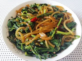 菠菜炒粉条的做法步骤:8