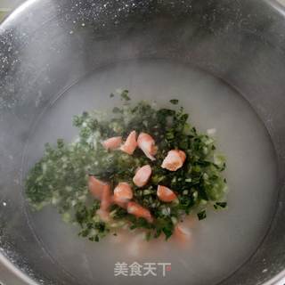 虾仁青菜粥的做法步骤:7