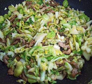 包菜肉丝拌面的做法步骤:8