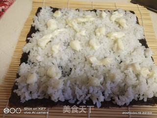 油条榨菜寿司的做法步骤:3