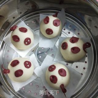 猪猪豆沙包的做法步骤:11