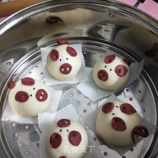 猪猪豆沙包的做法步骤:12