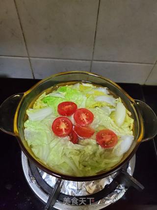 牛筋丸白菜汤的做法步骤:5