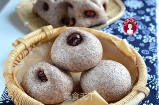 黑全麦豆浆枣馒头的做法步骤:13