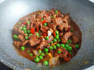 豌豆仁炒牛肉的做法步骤:7