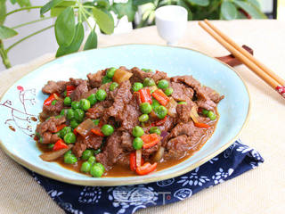 豌豆仁炒牛肉的做法步骤:8