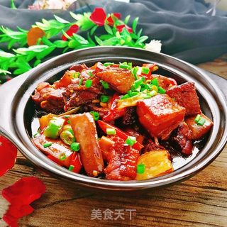 腊鸭腿茄子煲的做法步骤：12