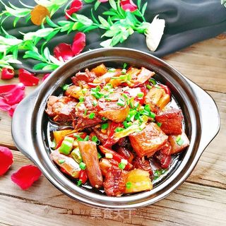 腊鸭腿茄子煲的做法步骤:13