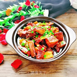 腊鸭腿茄子煲的做法步骤:14