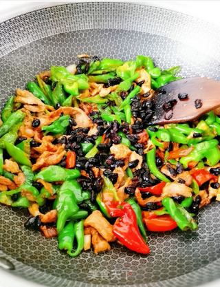 青椒豆豉炒肉的做法步骤:13