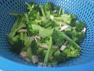 蒜香杏鲍菇西兰花的做法步骤:5