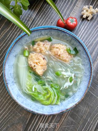 素丸子白菜粉丝汤的做法步骤:11