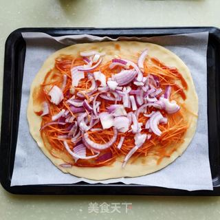 火腿蔬菜披萨的做法步骤:13