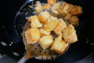 奶香爆豆腐的做法步骤:8