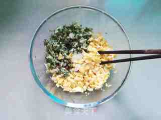 槐花鸡蛋煎饺的做法步骤:4