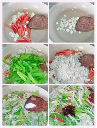 金针菇炒香芹的做法步骤:6