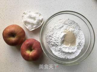 苹果糯米发面饼的做法步骤：1