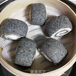 黑芝麻双色馒头的做法步骤:26