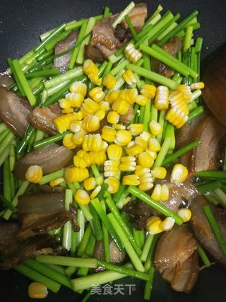 蒜薹炒腊肉的做法步骤:6