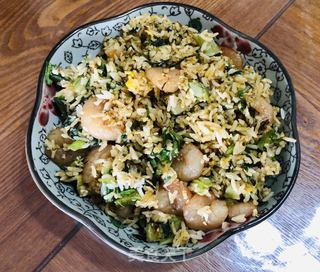 懒人蔬菜虾仁鸡蛋炒饭的做法步骤:7