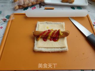 吐司芝士热狗的做法步骤:6