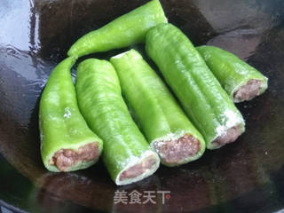 青椒酿肉的做法步骤:6