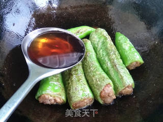 青椒酿肉的做法步骤:7
