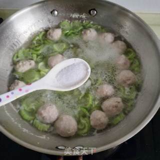 丝瓜肉丸汤的做法步骤:9