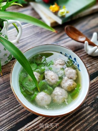 丝瓜肉丸汤的做法步骤:11