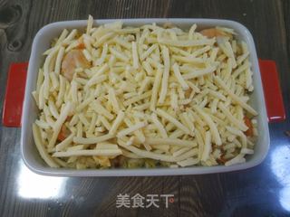 虾仁鸡蛋芝士焗饭的做法步骤：16