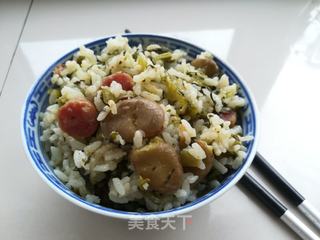 蚕豆腊肠菜饭的做法步骤:10