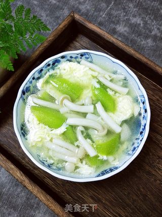 丝瓜鲜菇蛋花汤的做法步骤：9
