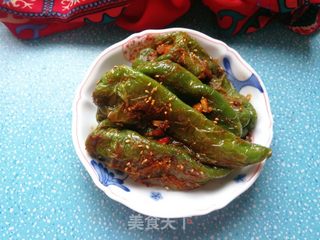 孜然虎皮椒的做法步骤:11