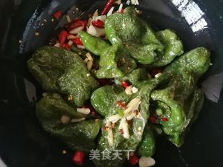 孜然虎皮椒的做法步骤:6