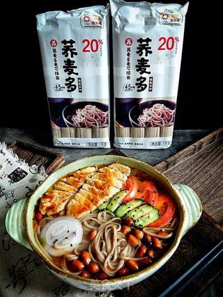 鸡胸肉荞麦面的做法步骤:10