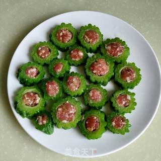 苦瓜酿肉的做法步骤:7