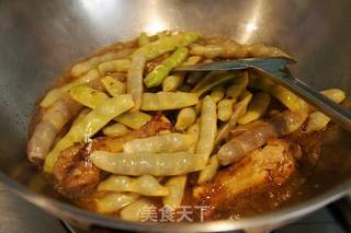 冻豆腐炖豆角的做法步骤:6